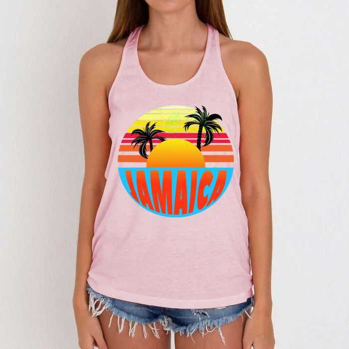 Jamaica Retro Circle Women's Knotted Racerback Tank