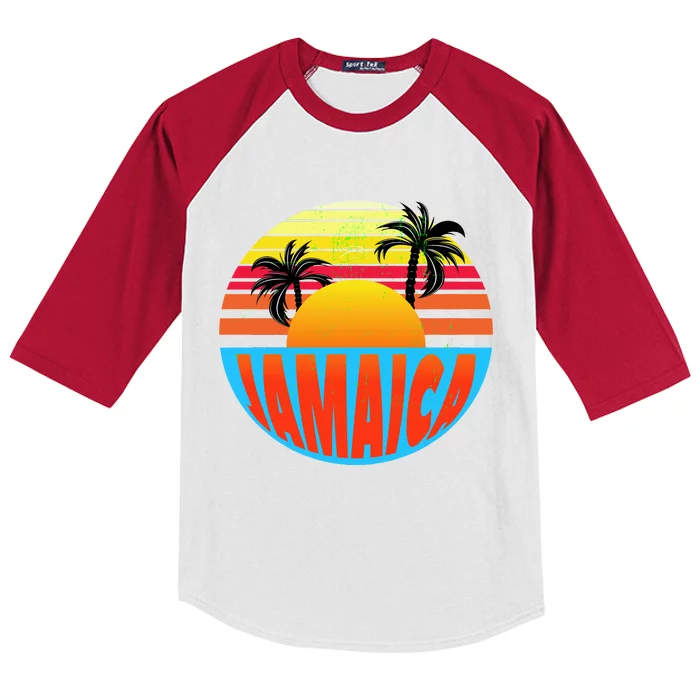 Jamaica Retro Circle Kids Colorblock Raglan Jersey