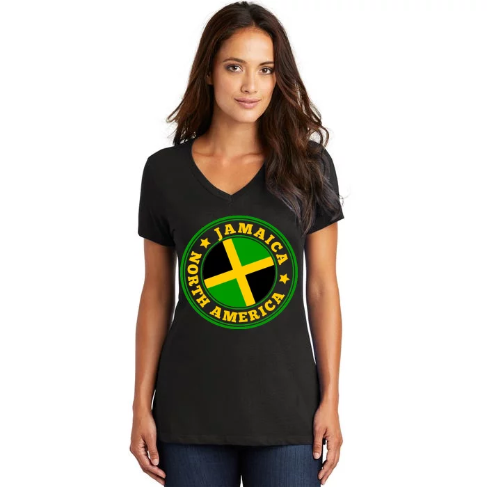 Jamaica Seal Women's V-Neck T-Shirt