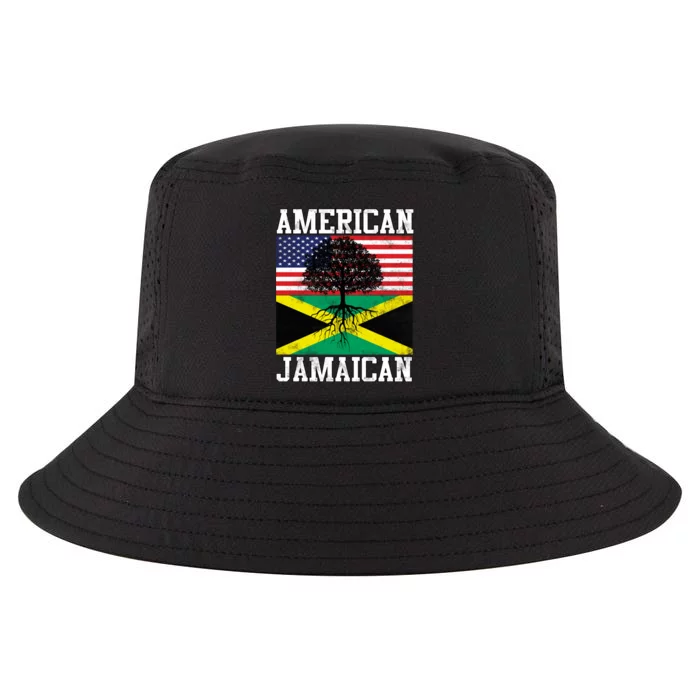 Jamaican American Flag Grown Roots Cool Comfort Performance Bucket Hat