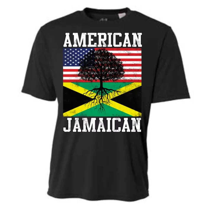 Jamaican American Flag Grown Roots Cooling Performance Crew T-Shirt