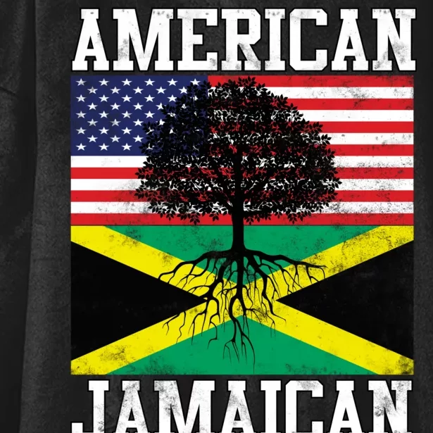 Jamaican American Flag Grown Roots Hooded Wearable Blanket