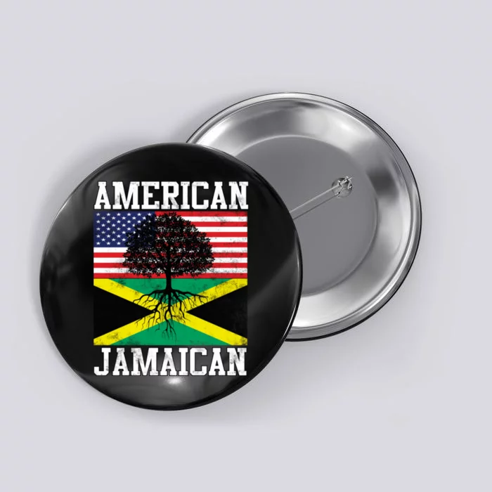 Jamaican American Flag Grown Roots Button