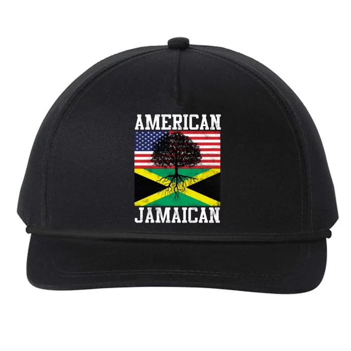 Jamaican American Flag Grown Roots Snapback Five-Panel Rope Hat