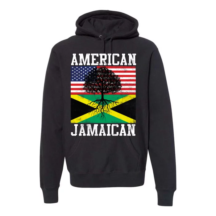 Jamaican American Flag Grown Roots Premium Hoodie