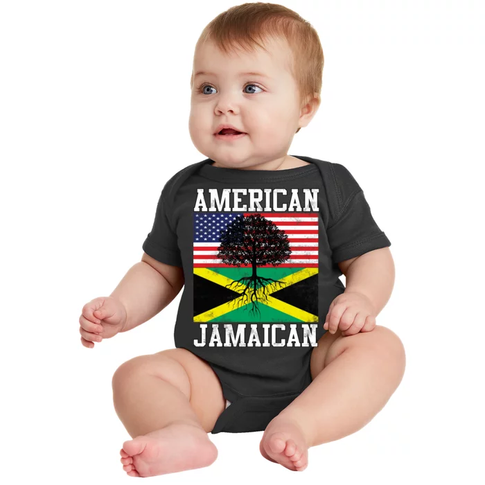 Jamaican American Flag Grown Roots Baby Bodysuit