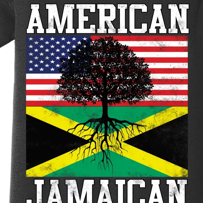 Jamaican American Flag Grown Roots Baby Bodysuit