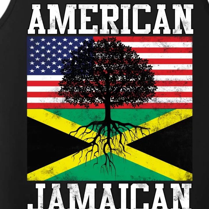 Jamaican American Flag Grown Roots Performance Tank