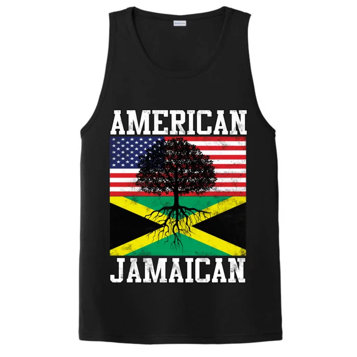 Jamaican American Flag Grown Roots Performance Tank