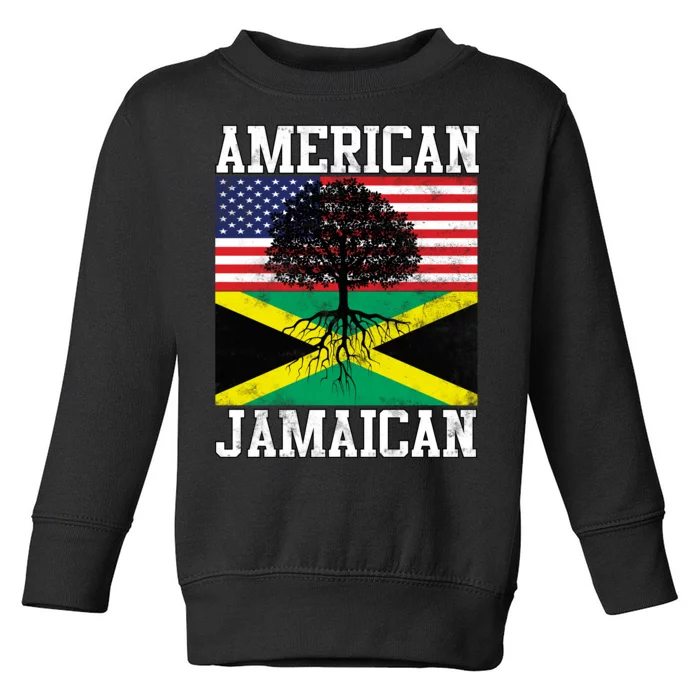 Jamaican American Flag Grown Roots Toddler Sweatshirt