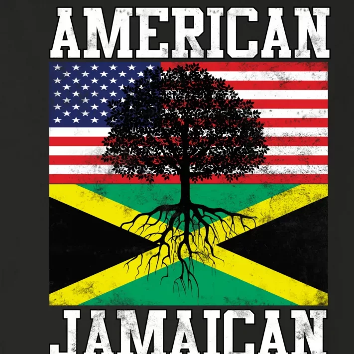 Jamaican American Flag Grown Roots Toddler Long Sleeve Shirt