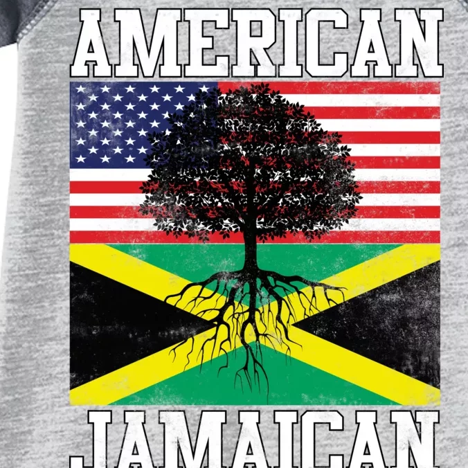 Jamaican American Flag Grown Roots Infant Baby Jersey Bodysuit