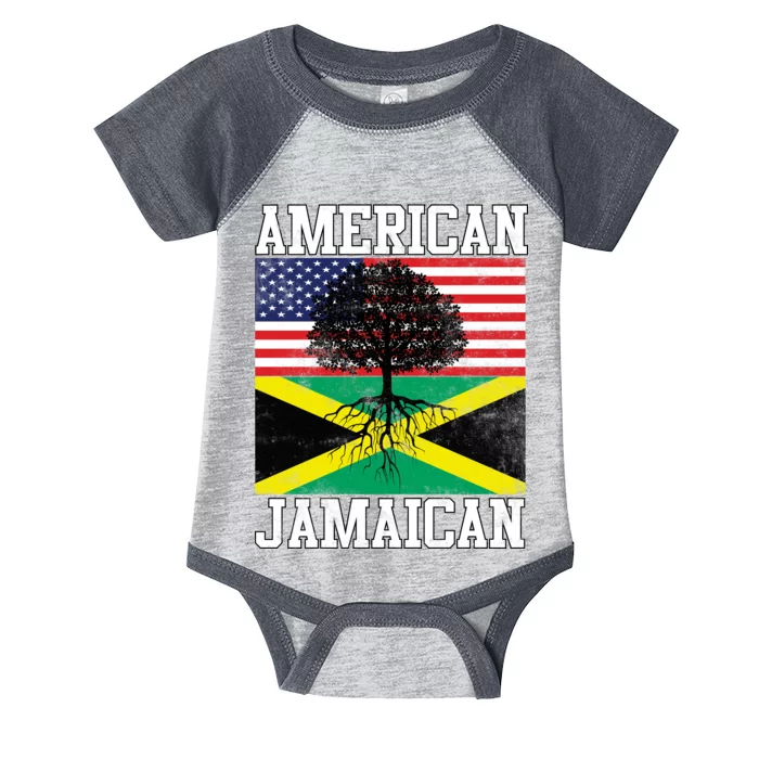 Jamaican American Flag Grown Roots Infant Baby Jersey Bodysuit