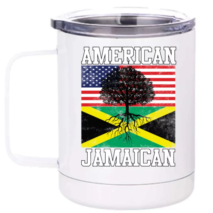 Jamaican American Flag Grown Roots Front & Back 12oz Stainless Steel Tumbler Cup