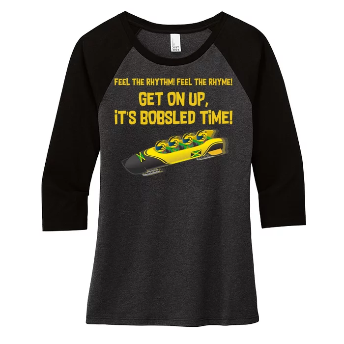 Jamaican Bobsled Team Women's Tri-Blend 3/4-Sleeve Raglan Shirt