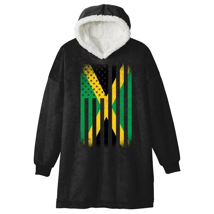 Jamaican Vintage Jamaica Flag Hooded Wearable Blanket