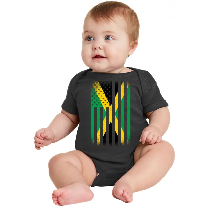 Jamaican Vintage Jamaica Flag Baby Bodysuit