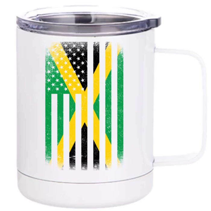 Jamaican Vintage Jamaica Flag Front & Back 12oz Stainless Steel Tumbler Cup