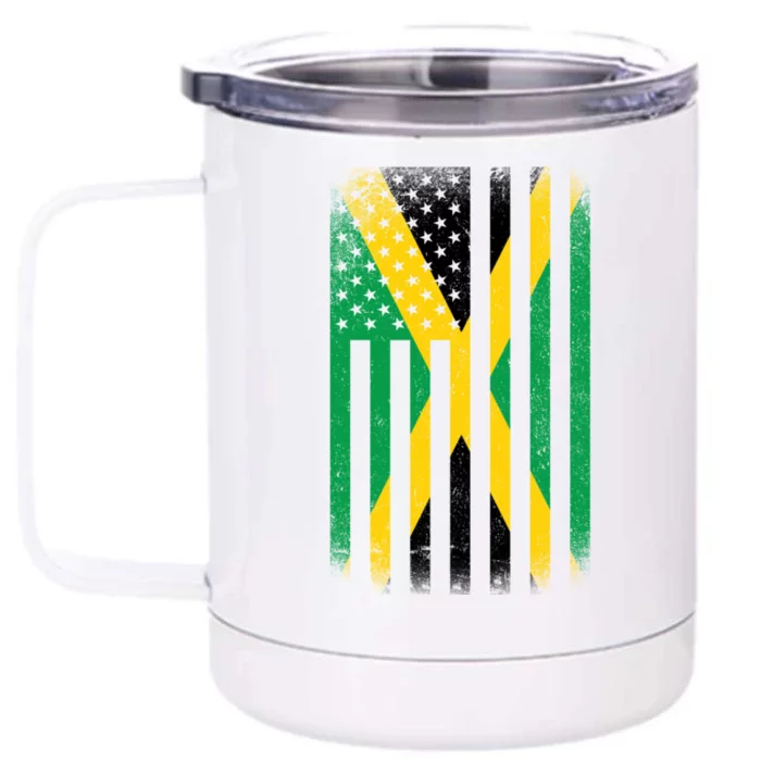 Jamaican Vintage Jamaica Flag Front & Back 12oz Stainless Steel Tumbler Cup