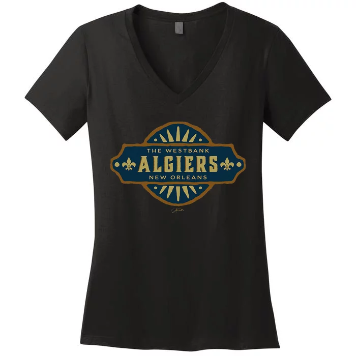 JCombs Algiers New Orleans Louisiana Women's V-Neck T-Shirt