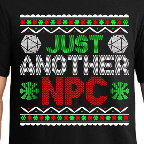 Just Another Npc Funny Tabletop Christmas D20 Ugly Sweater Gift Pajama Set