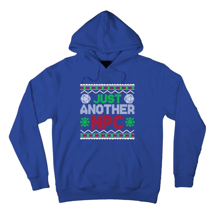 Just Another Npc Funny Tabletop Christmas D20 Ugly Sweater Gift Tall Hoodie