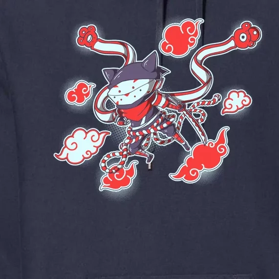 Japanese Anime Ninja Shinobi Cat Premium Hoodie