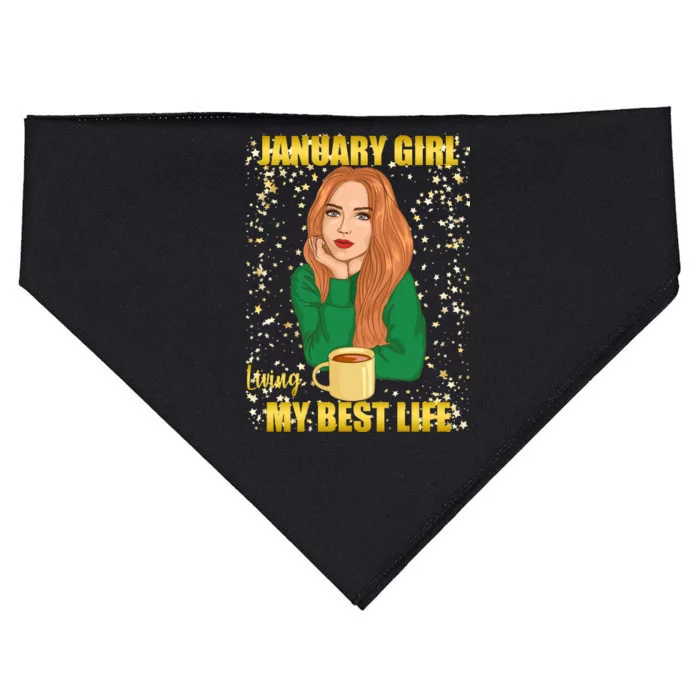 January Girl Living My Best Life USA-Made Doggie Bandana