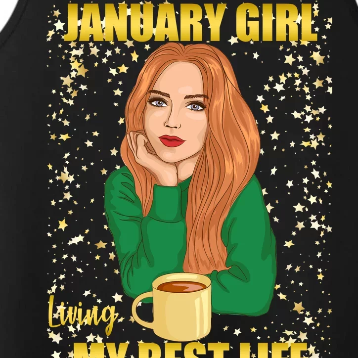 January Girl Living My Best Life Performance Tank