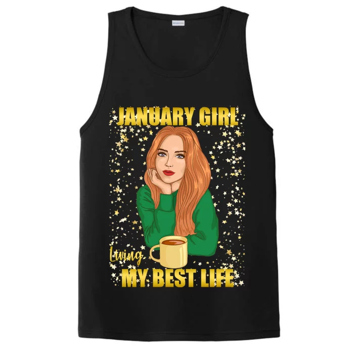 January Girl Living My Best Life Performance Tank