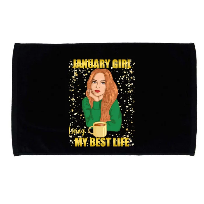 January Girl Living My Best Life Microfiber Hand Towel