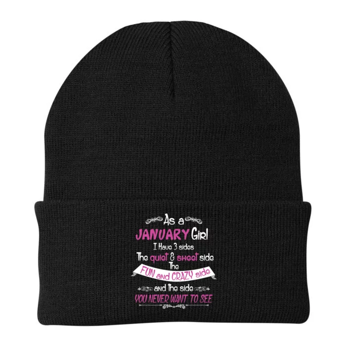 January Girl Sweet But Crazy Funny Birthday Knit Cap Winter Beanie