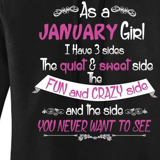 January Girl Sweet But Crazy Funny Birthday Women's Pullover Hoodie