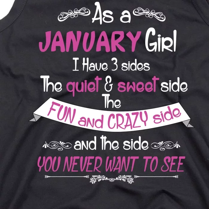 January Girl Sweet But Crazy Funny Birthday Tank Top