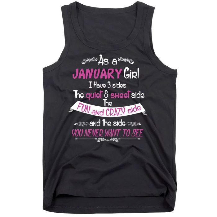 January Girl Sweet But Crazy Funny Birthday Tank Top