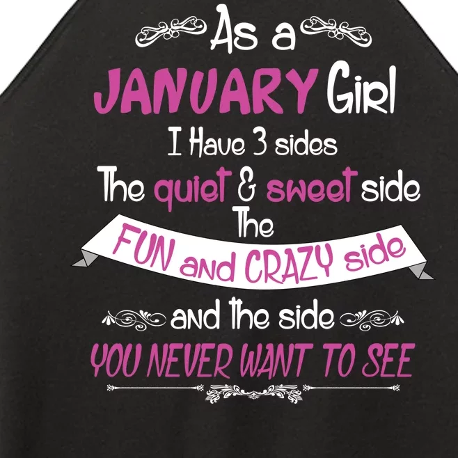 January Girl Sweet But Crazy Funny Birthday Women’s Perfect Tri Rocker Tank