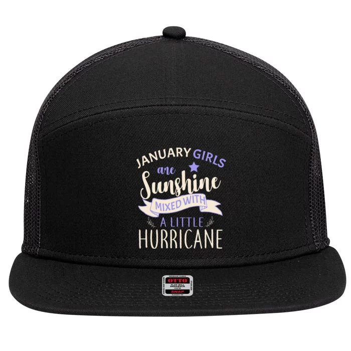 January Girls Are Sunshine Mixed With Hurricane 7 Panel Mesh Trucker Snapback Hat