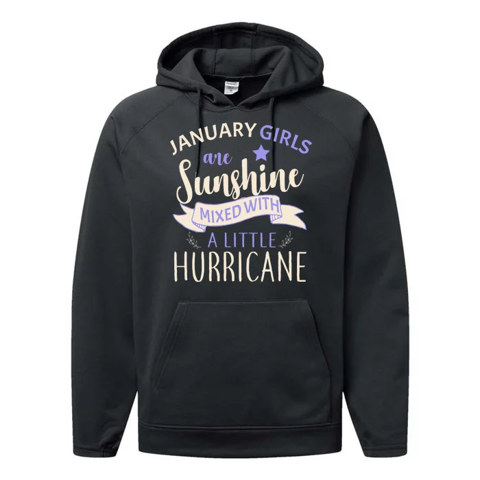 January Girls Are Sunshine Mixed With Hurricane Performance Fleece Hoodie