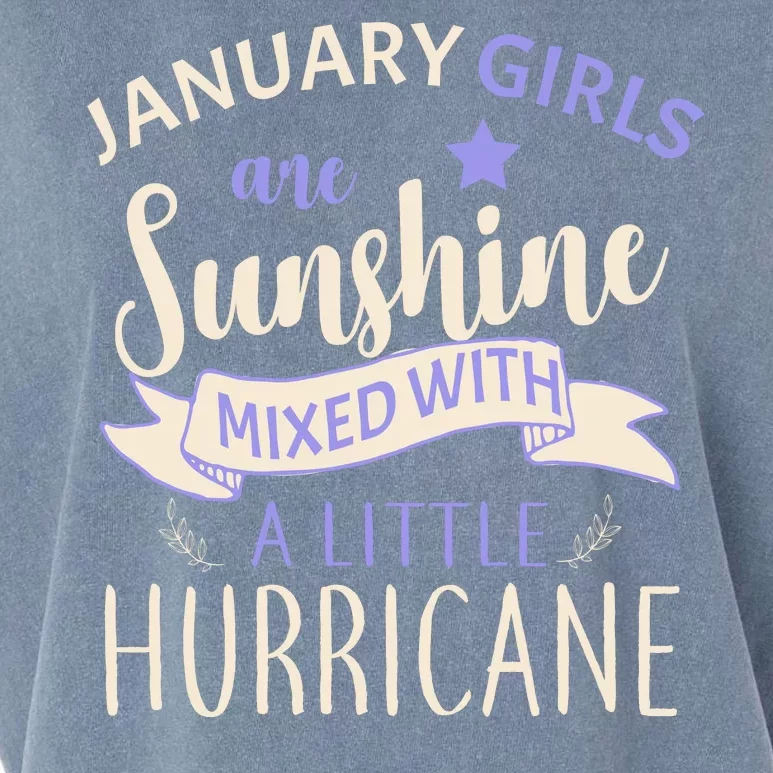 January Girls Are Sunshine Mixed With Hurricane Garment-Dyed Women's Muscle Tee