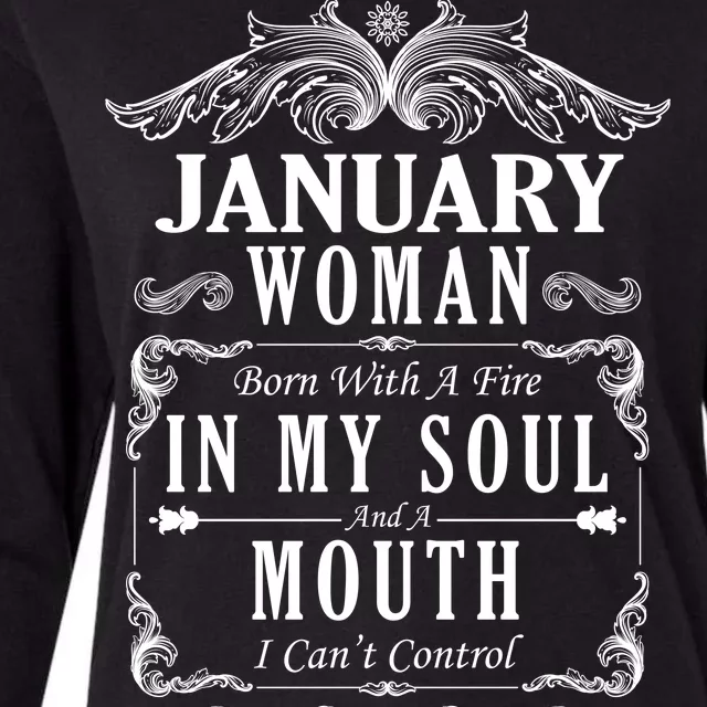 January Woman Funny Birthday Womens Cotton Relaxed Long Sleeve T-Shirt