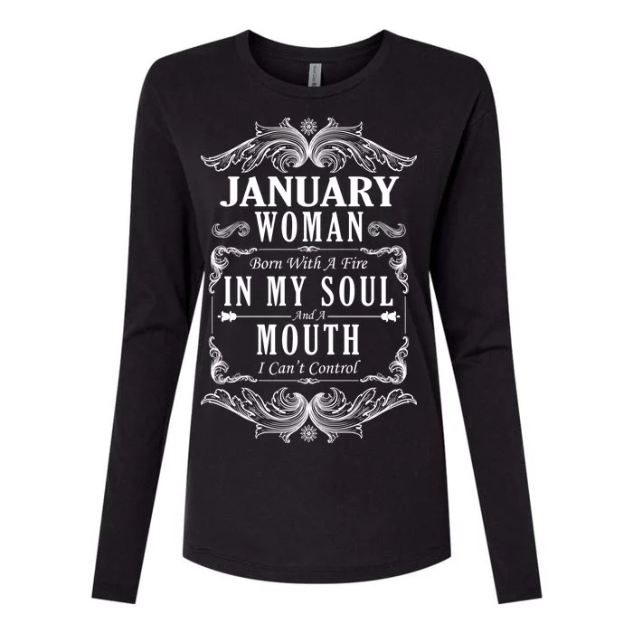 January Woman Funny Birthday Womens Cotton Relaxed Long Sleeve T-Shirt