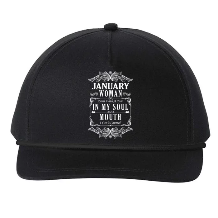 January Woman Funny Birthday Snapback Five-Panel Rope Hat