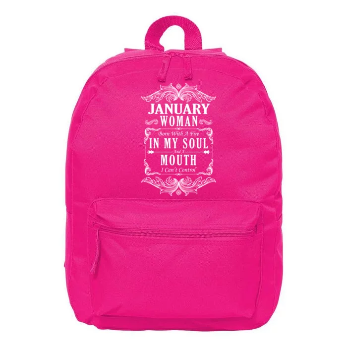 January Woman Funny Birthday 16 in Basic Backpack