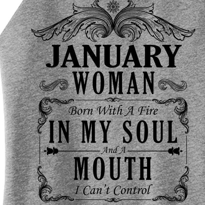 January Woman Funny Birthday Women’s Perfect Tri Rocker Tank