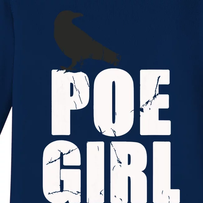 Just A Poe Girl Writing Poem Author World Poetry Day Writer Baby Long Sleeve Bodysuit