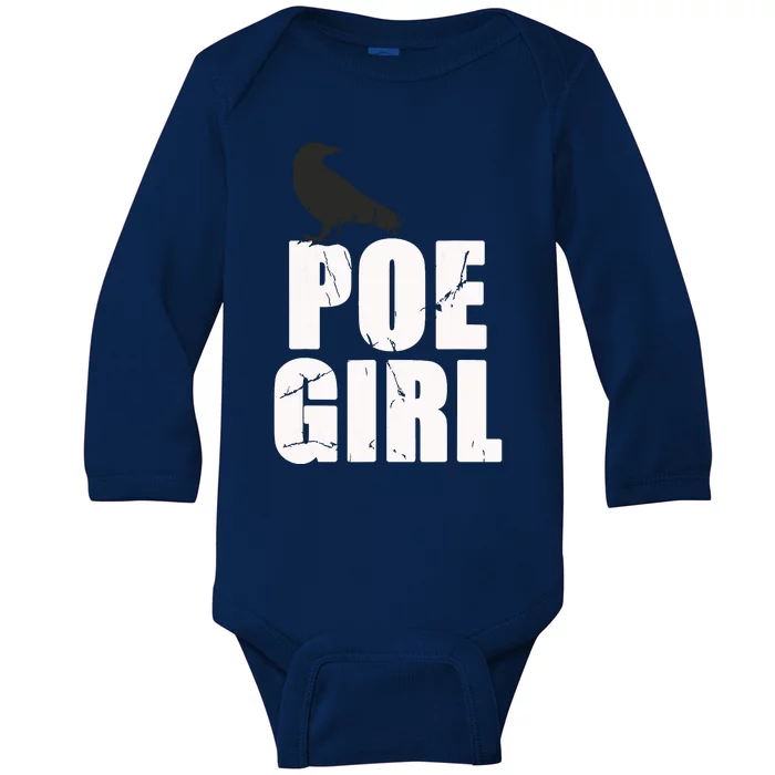 Just A Poe Girl Writing Poem Author World Poetry Day Writer Baby Long Sleeve Bodysuit