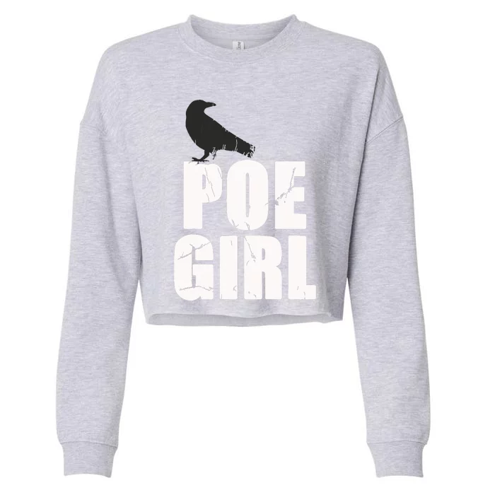 Just A Poe Girl Writing Poem Author World Poetry Day Writer Cropped Pullover Crew