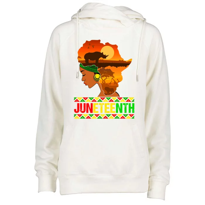 Juneteenth African Pride Mother's Day Black History Month Cool Gift Womens Funnel Neck Pullover Hood