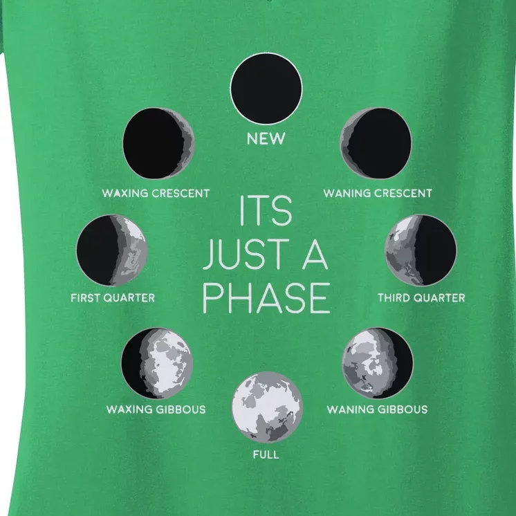 Just A Phase Moon Lunar Space Gift Women's V-Neck T-Shirt