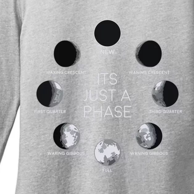 Just A Phase Moon Lunar Space Gift Womens CVC Long Sleeve Shirt